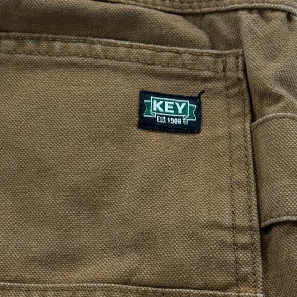 Key Pants Mens 30X32 Brown Duck Carpenter Canvas Double Knee Workwear Jeans - Picture 7 of 10